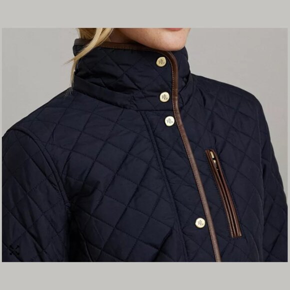 Ralph Lauren navy Quilted Coat, XXL - Picture 6 of 8